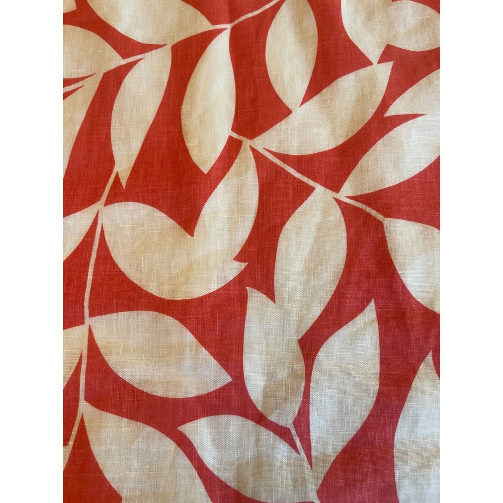 Island Company Classic Shift Dress Coral Cream Linen Leaf Tropical Resortwear XL - Picture 3 of 6
